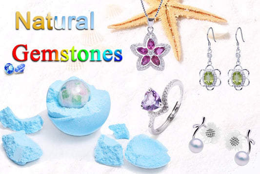 Bath Bombs with Natural Gem Jewelry